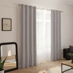 Rideau Eve occultant JBY Creation l.135 x H.240cm uni gris clair