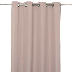 Rideau GoodHome effet lin rose H.260 x l.140 cm