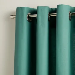 Rideau GoodHome Hiva vert bleu l.140 x H.260 cm