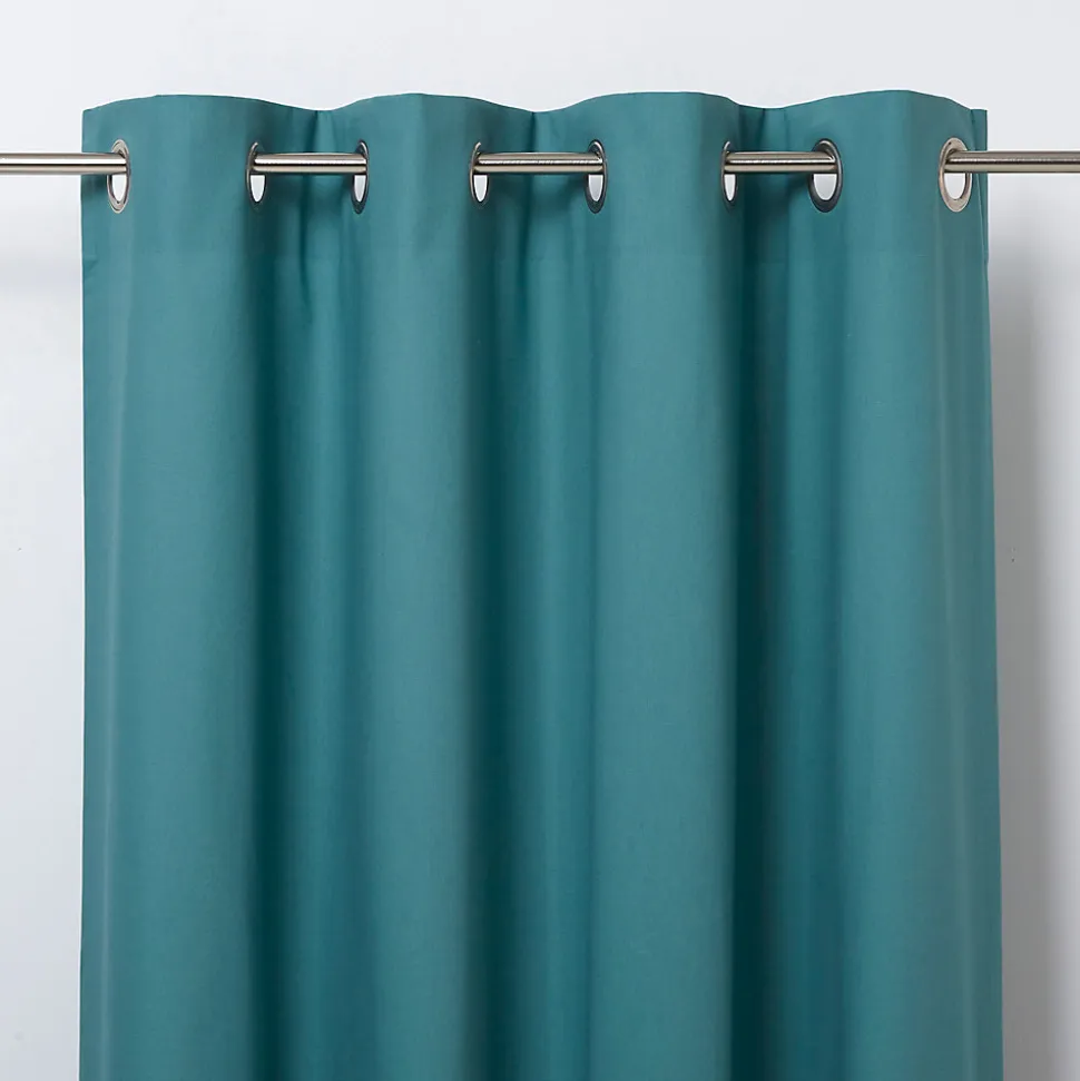 Rideau GoodHome Hiva vert bleu l.140 x H.260 cm