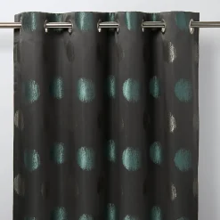 Rideau GoodHome Kolla vert noir l.140 x H.260 cm