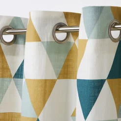 Rideau GoodHome Rima bleu et vert l.140 x H.260 cm