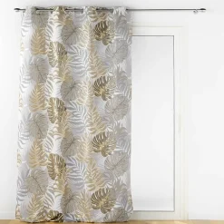 Rideau grande hateur à oeillets 140 x 280 cm polyester imprime metallise mogador Sans