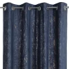 Rideau œillets GoodHome Figari bleu marine velours l.140 x H.260 cm