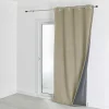Rideau isolant et occultant en velours doublé polaire (135x280 cm - Beige)