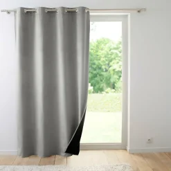 Rideau isolant et thermique en velours (140x260 cm - Gris)