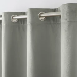 Rideau isolant et thermique en velours (140x260 cm - Gris)