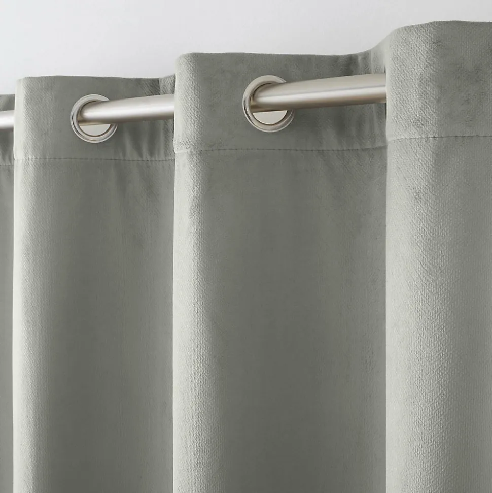 Rideau isolant et thermique en velours (140x260 cm - Gris)