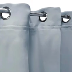 Rideau isolant Thermique doublure polaire amovible à velcro à œillets 135x240cm prêt a poser, Bleu Grisé