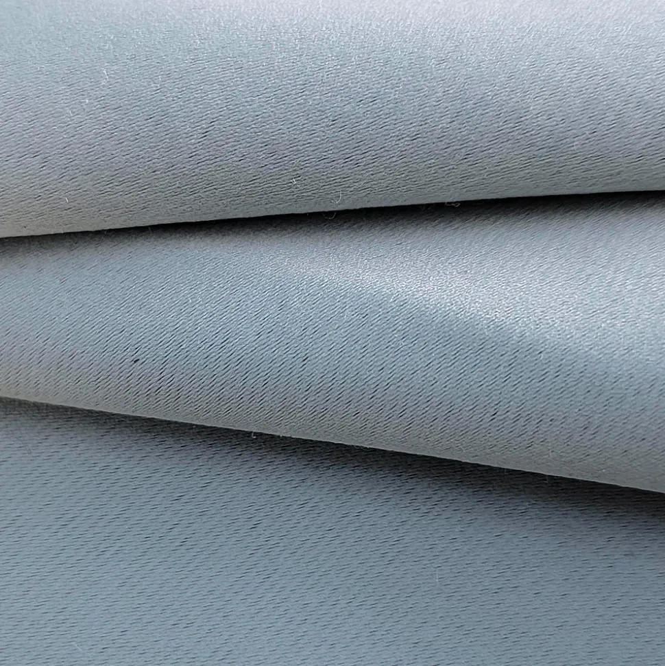 Rideau isolant Thermique doublure polaire amovible à velcro à œillets 135x240cm prêt a poser, Bleu Grisé