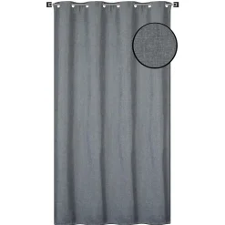 Rideau isolant thermique à œillets, doublure polaire gris chiné L.240 x l.135cm Dylrev