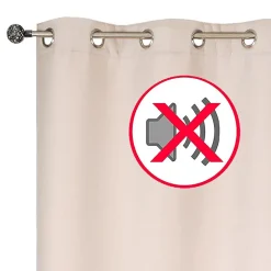 Rideau isolant Thermique et Phonique à œillets 140x240cm prêt à poser, Beige