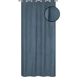 Rideau isolant thermique à œillets, doublure polaire, effet suédine bleu marine L.240 x l.140cm Dylrev