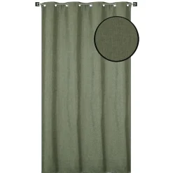 Rideau isolant thermique à œillets, doublure polaire vert chiné L.240 x l.135cm Dylrev