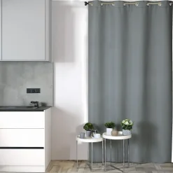 Rideau isolant Thermique et Phonique à œillets 140x240cm prêt à poser, Gris