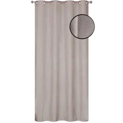 Rideau isolant thermique à œillets, doublure polaire effet beige taupe L.240 x l.140cm Dylrev