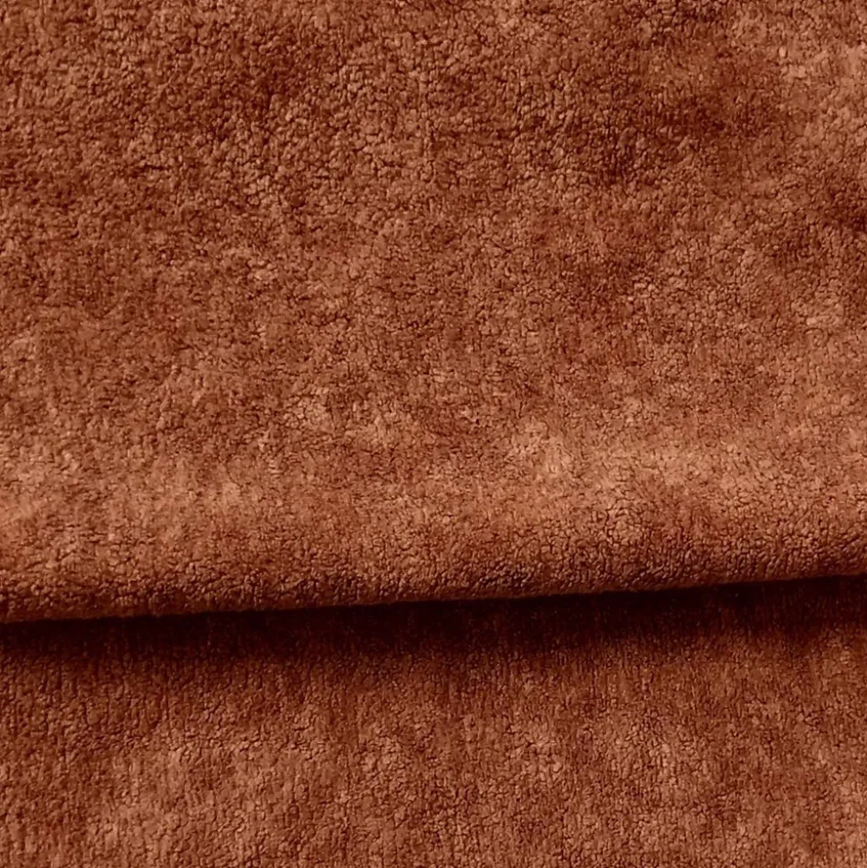 Rideau isolant thermique à œillets, doublure polaire effet éponge terracotta L.240 x l.140cm Dylrev