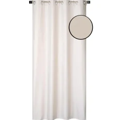 Rideau isolant thermique à œillets, doublure polaire beige chiné L.240 x l.135cm Dylrev