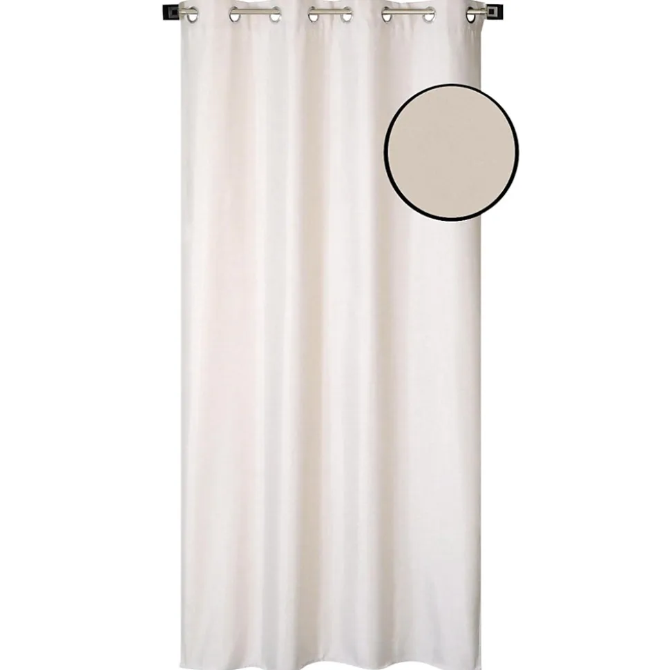 Rideau isolant thermique à œillets, doublure polaire beige chiné L.240 x l.135cm Dylrev