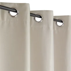 Rideau isolant thermique à œillets, doublure polaire beige taupe L.240 x l.140cm Dylrev