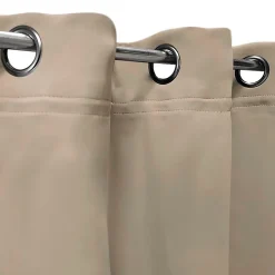Rideau isolant Thermique doublure polaire amovible à velcro à œillets 135x240cm prêt a poser, Taupe