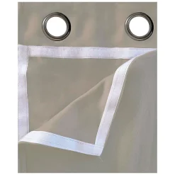 Rideau isolant Thermique doublure polaire amovible à velcro à œillets 135x240cm prêt a poser, Taupe