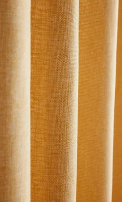 Rideau isolant thermique à oeillets, doublure polaire, jaune ocre L.240 x l.140cm, Chambray