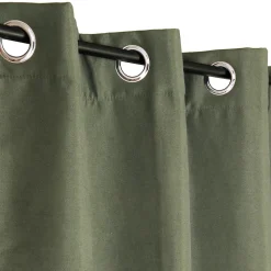 Rideau isolant thermique à œillets, doublure polaire vert kaki L.240 x l.140cm Dylrev