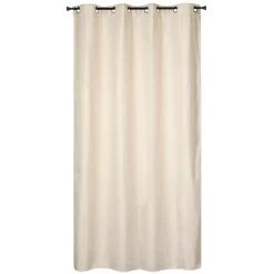 Rideau isolant thermique à œillets, doublure polaire effet lin beige écru L.240 x l.135cm Dylrev