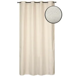 Rideau isolant thermique à œillets, doublure polaire effet lin beige écru L.240 x l.135cm Dylrev