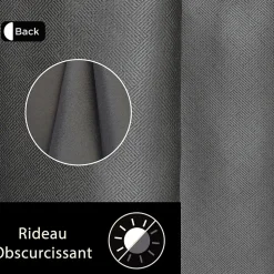 Rideau Jacquard Obscurcissant à Œillets 140x240cm - Design Élégant en Gris