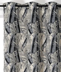 Rideau Java noir et blanc Linder l.135 x H.250 cm