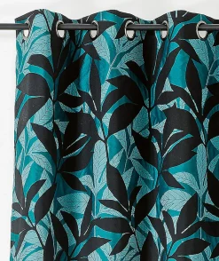 Rideau Korba bleu Linder l.140 x H.240 cm