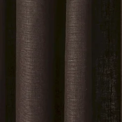 Rideau lin oeillets chocolat 140x250