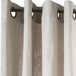 Rideau lin oeillets grège 140x250