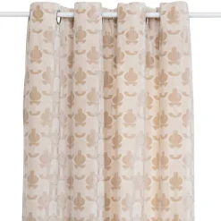 Rideau Luna jacquard velours lin 140x260cm - Atmosphera