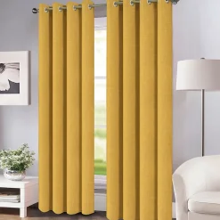 Rideau Novan GoodHome ocre l.140 x H.260 cm