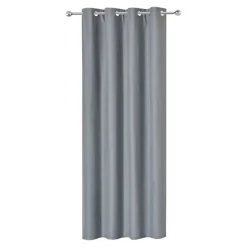 Rideau occultant à œillets effet tissé Pasig gris L.260 x l.140cm GoodHome
