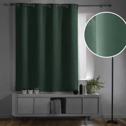 Rideau occultant à œillets 135 x 180 cm Uni Cèdre Petite hauteur