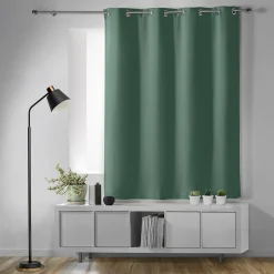 Rideau occultant à œillets 135 x 180 cm Uni Cèdre Petite hauteur