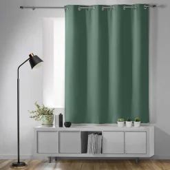 Rideau occultant à œillets 135 x 180 cm Uni Cèdre Petite hauteur