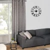 Rideau occultant à œillets imprimé feuilles gris L.240 x l.140cm Dylrev