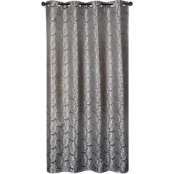 Rideau occultant à œillets imprimé feuilles gris L.240 x l.140cm Dylrev