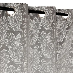 Rideau occultant à œillets imprimé feuilles gris L.240 x l.140cm Dylrev