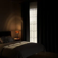 Rideau occultant à œillets effet tissé Pasig noir L.260 x l.140cm GoodHome