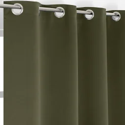 Rideau occultant à œillets uni Sky vert kaki L.240 x L.135cm JBY Creation
