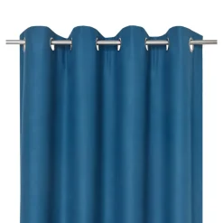 Rideau occultant à œillets effet tissé Pasig bleu L.260 x l.140cm GoodHome