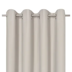 Rideau occultant à œillets effet tissé Pasig beige lin L.260 x l.140cm GoodHome