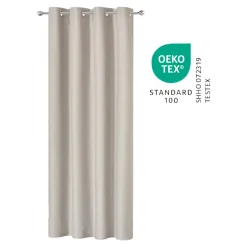 Rideau occultant à œillets effet tissé Pasig beige lin L.260 x l.140cm GoodHome