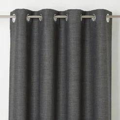 Rideau occultant à œillets effet tissé Novan gris 140 x 260 cm GoodHome